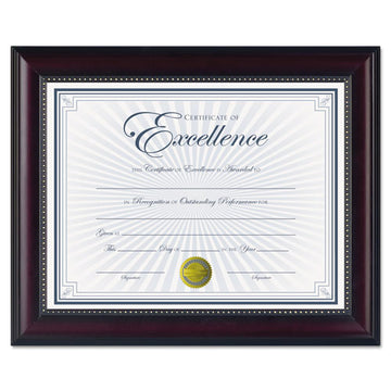 DAX® Prestige Document Frame, Rosewood-black, Gold Accents, Certificate, 8 1-2 X 11 freeshipping - TVN Wholesale